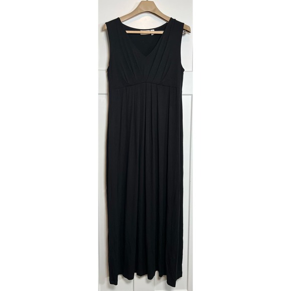 Chicos Black Maxi Dress Sleeveless‎ Medium V Neck - Picture 1 of 9
